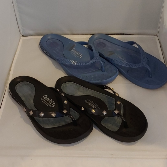 CHEEKS BY TONY LITTLE Shoes - 2 PRS NWOT CHEEKS BY TONY LITTLE FLIP FLOPS